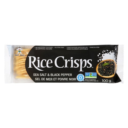 Hot Kid Rice Crisps Rice Crackers Sea Salt & Black Pepper 100 g