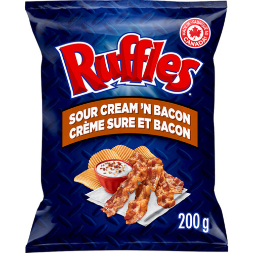 Ruffles Potato Chips Sour Cream'n Bacon 200 g