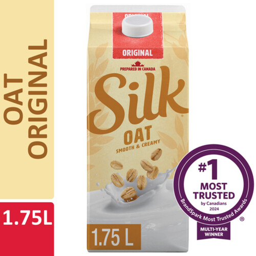 Silk Dairy-Free Plant Based Oat Beverage Original Plain 1.75 L