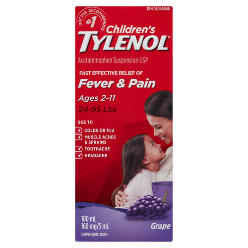 Tylenol Children's Liquid Suspension Grape 100 ml