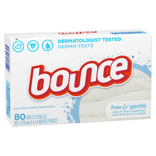 Bounce Fabric Softener Free & Gentle 80 Sheets