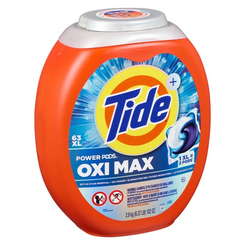 Tide Laundry Detergent Pods Oxi Max Original 63 Pacs