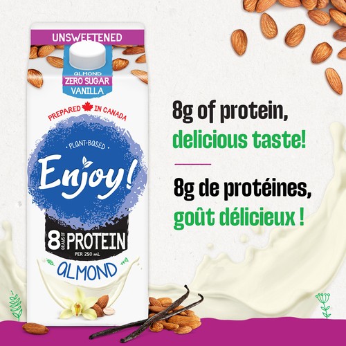 Enjoy! Plant Based Almond Beverage Unsweetened Vanilla 1.75 L