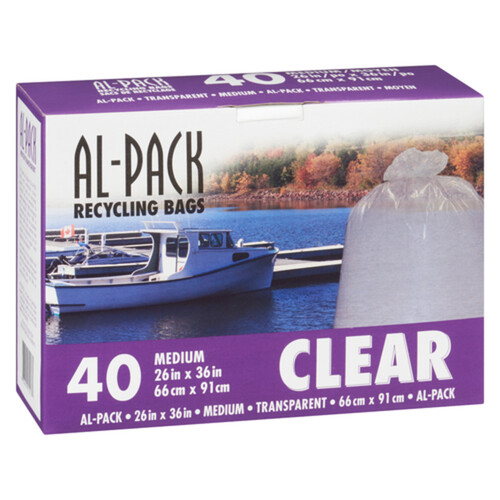 Al-Pack Recycling Bags Clear Medium 40 Bags