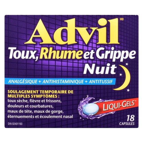 Advil Cold Cough Flu Night Time Cold/Cough Remedies 18 ea