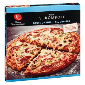 Plaisirs Gastronomiques Stromboli Pizza croûte mince cuite sur pierre toute garnie congelée 390 g