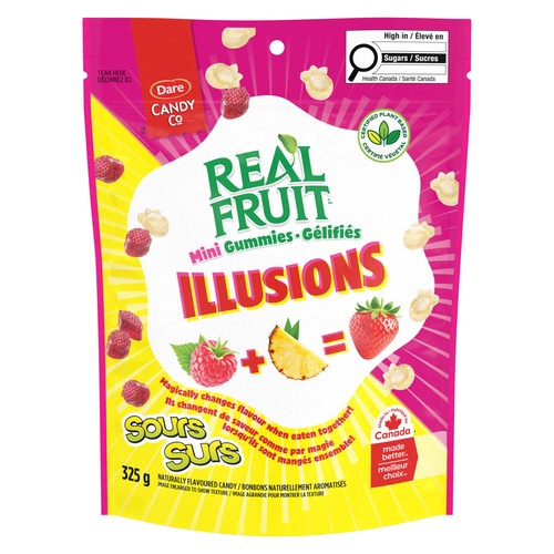 Dare Real Fruit Candy Illusions Sour Raspberry Pineapple 325 g