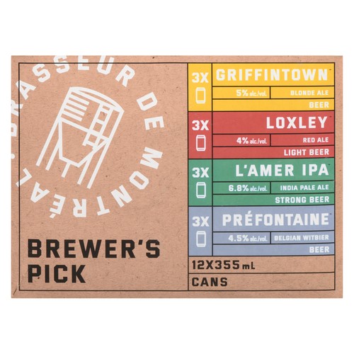 Brasseur De Montréal Beer Brewer's Pick 12 x 355 ml (cans)