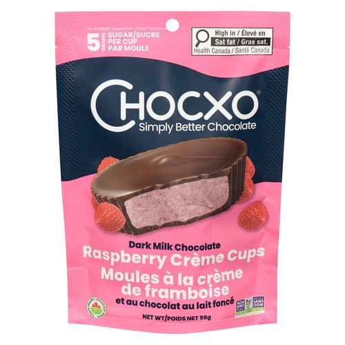 Chocxo Dark Milk Chocolate Raspberry Crème Cups 98 g