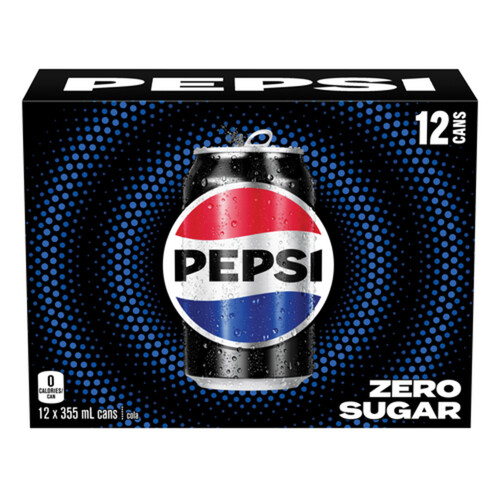 Pepsi Soft Drink Zero Sugar 12 x 355 ml (cans)