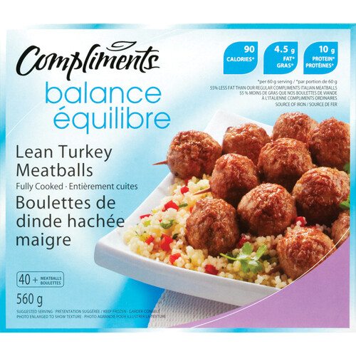 Compliments Balance Frozen Lean Turkey Meatballs 560 g