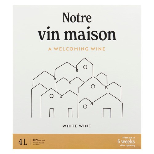 Notre Vin Maison White Wine Box 10% Alcohol Fruity And Sweet 4 L