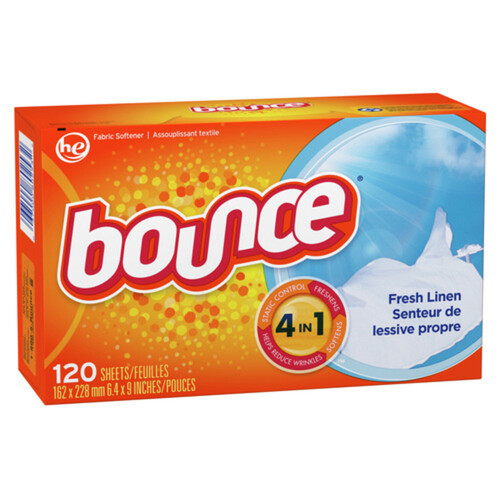 Bounce Fabric Softener Sheets Fresh Linen 120 Sheets