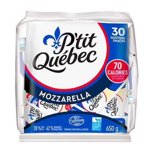 P'tit Québec Snack Cheese Mozzarella 30 Pack 650 g