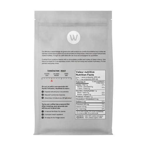 William Coffee Organic Whole Beans Coffee Expresso Medium Roast 340 g