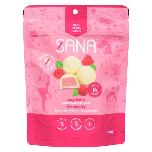 Sana White Chocolaty Bites Raspberry 100 g