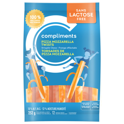 Compliments Pizza  Lactose - Free Cheese Strings Mozzarella Marble 252 G