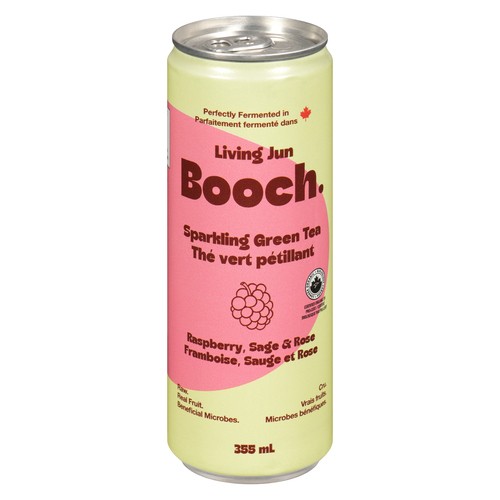 Booch Organic Sparkling Green Tea Raspberry, Sage & Rose 355 ml (can)