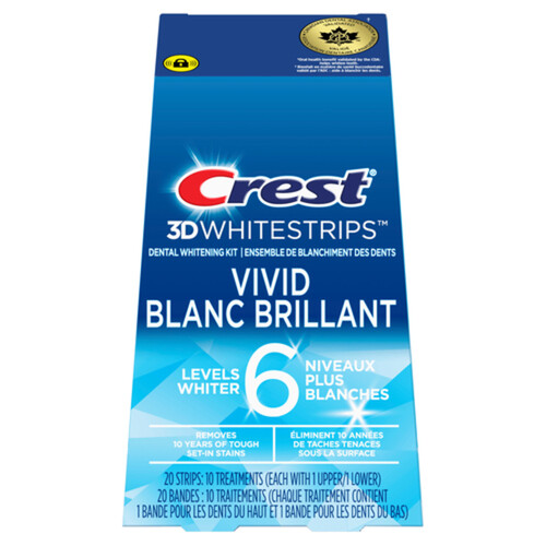 Crest 3D Dental Whitening Kit White Classic Vivid 10 Treatments