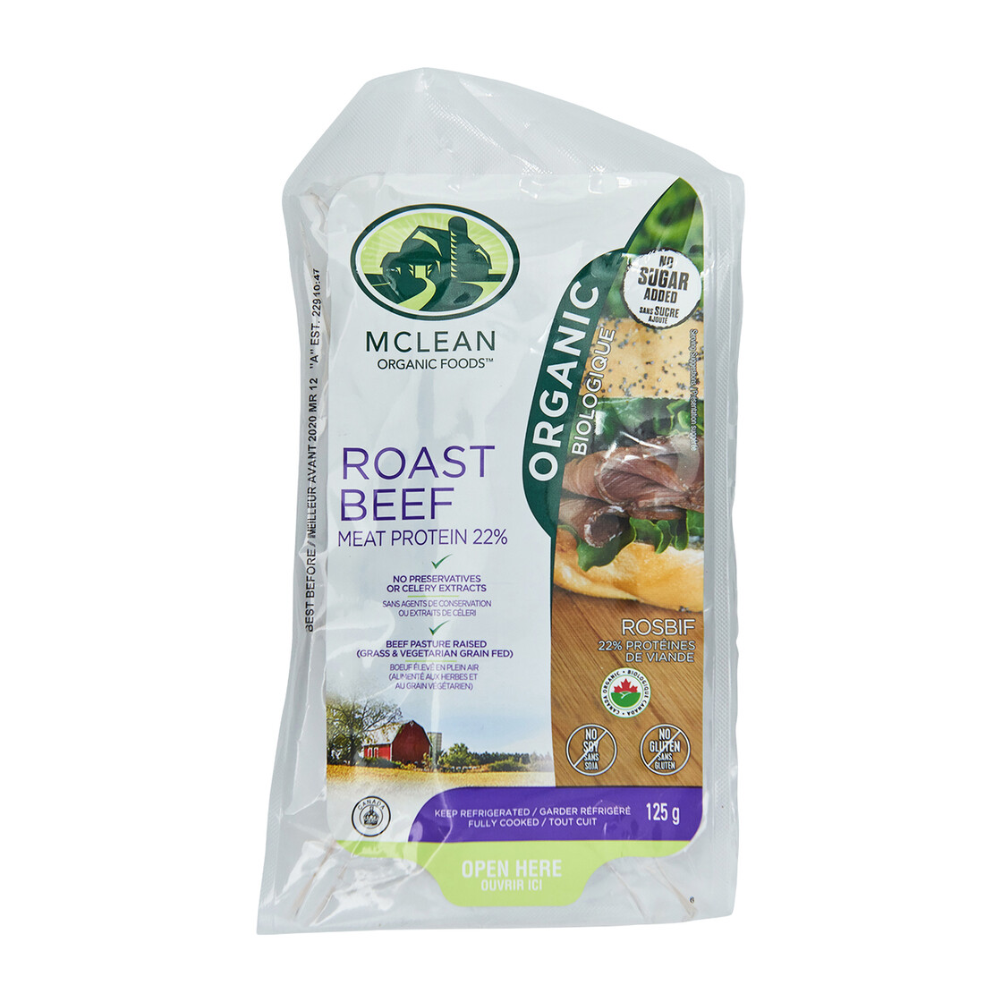 McLean Organic Beef Roast Sliced 125 g Voilà Online Groceries & Offers