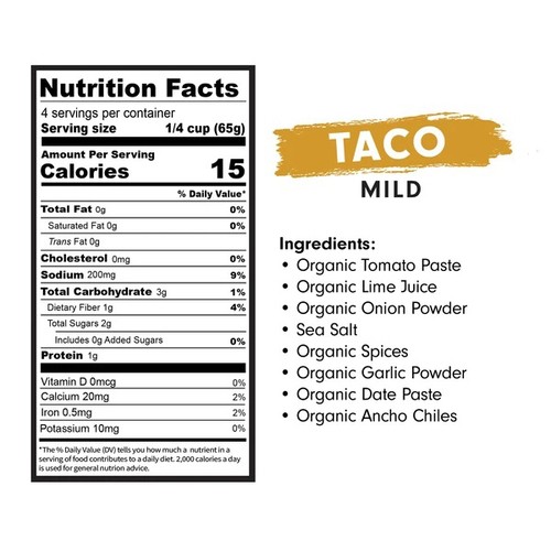Good Food For Good Organic Taco Sauce Ancho Chile Mild 250 ml