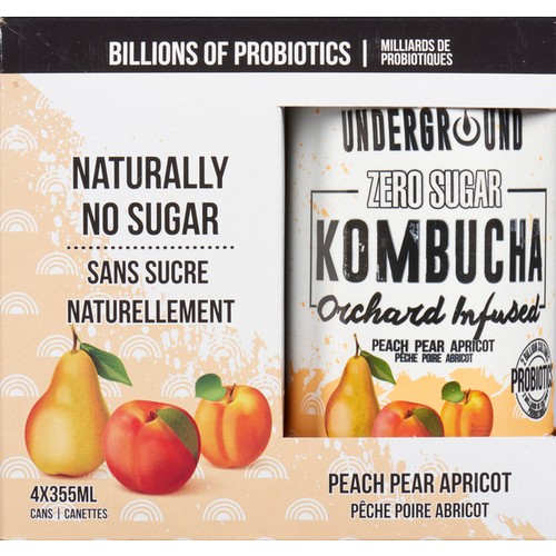 Underground Beverages Kombucha Orchard Infused 4 x 355 ml (cans)