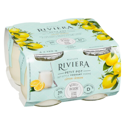 Riviera Less Sugar Set Style Yogurt Lemon 4 x 120 g
