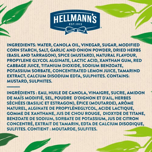Hellmann'S Vegan Dressing Green Goddess Certified Vegan Condiment 250 ml