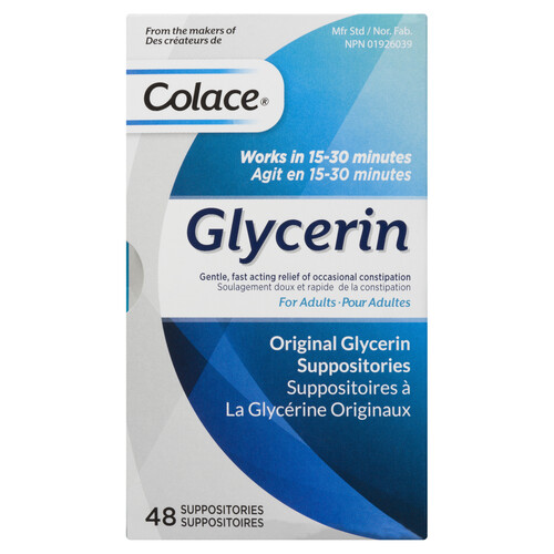 Glycerin Adult Suppositories 48 EA