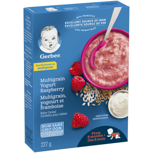 Gerber Stage 3 Baby Cereal Multigrain Yogurt Raspberry 227 g - Voilà Online  Groceries & Offers