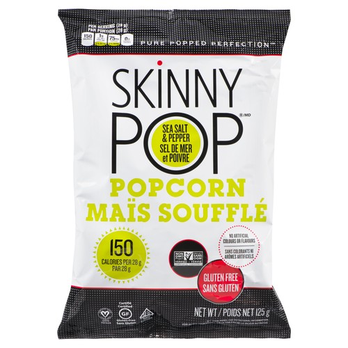Skinny Pop Gluten-Free Popcorn Sea Salt & Pepper 125 g