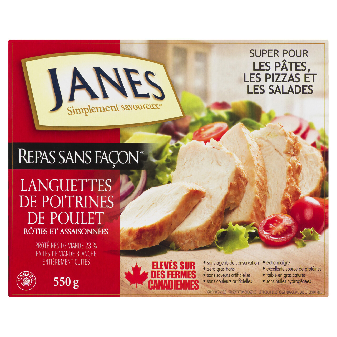 Janes Frozen Oven Roasted Cooked Chicken Breast 550 g Voilà Online