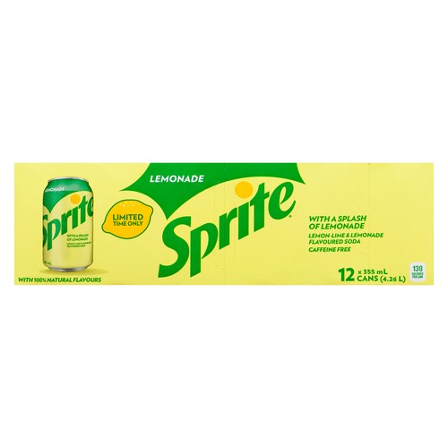 Sprite Soft Drink Lemonade 12 x 355 ml (cans)