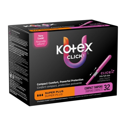 U by Kotex Click Compact Tampons Super Plus Absorbency Unscented 32 Count