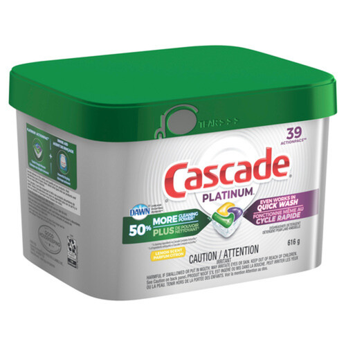 Cascade Platinum Dishwasher Detergent Actionpacs Lemon 39 EA 