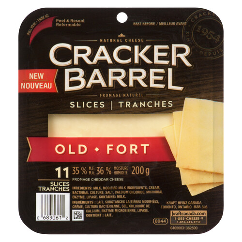 Cracker Barrel Cheese Slices Old White Cheddar 11 slices 200 g
