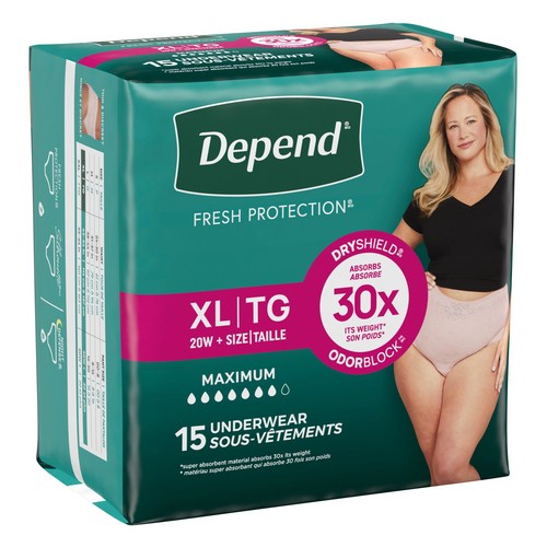 Depend Women Underwear Maximum Absorbency XL 15 Count