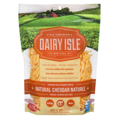 Dairy Isle Natural Shredded Cheddar 225 g