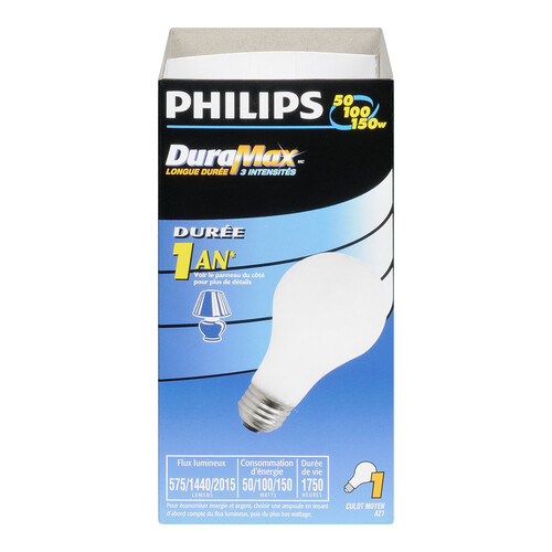 Philips DuraMax Light Bulbs Long Life 3-Way 1 EA