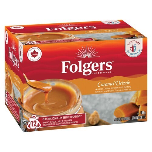 Folgers Coffee Caramel Drizzle 12 K-Cups 108 g