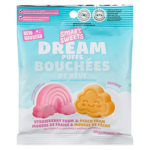 Smart Sweets Candy Dream Puffs Strawberry Foam & Peach Foam 50 g