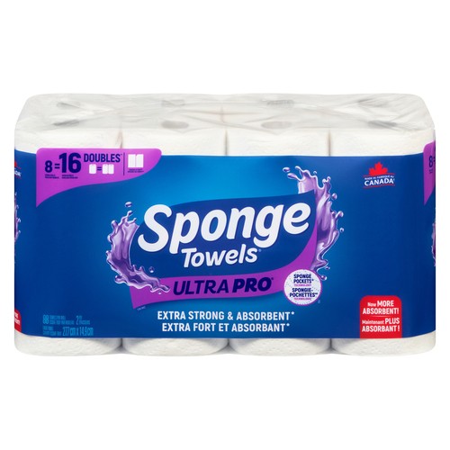 Sponge Towels Paper Towel Ultra Pro 2-Ply 8 Double Rolls x 88 Sheets