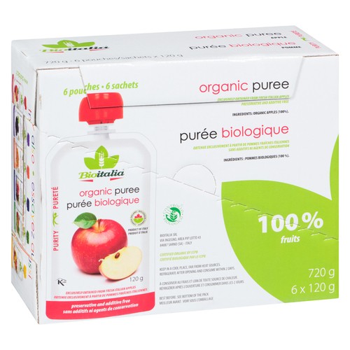 Bioitalia Organic Puree Apple 6 x 120 g