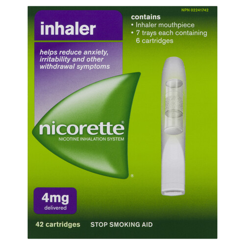 Nicorette Anti-Smoking Aid Inhaler Refill Kit 42 Cartridges 