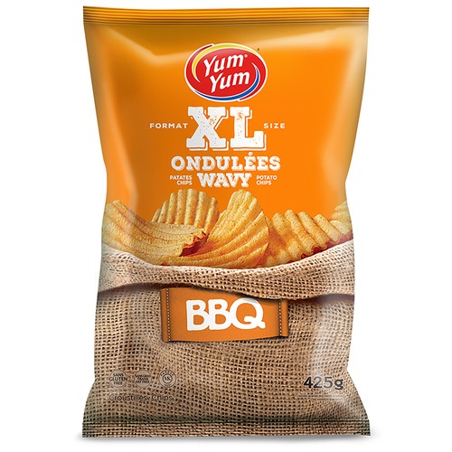 Yum Yum Wavy Chips BBQ 425 g