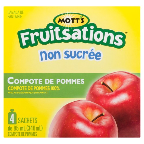 Mott's Fruitsations Unsweetened Apple Sauce Pouches 4 x 85 ml