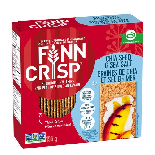 Finn Crisp Sourdough Rye Thins Chia Seed & Sea Salt 195 g