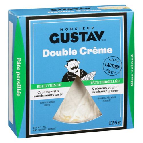 Monsieur Gustav Lactose Free Cheese Double Cream Blue Veined 125 g