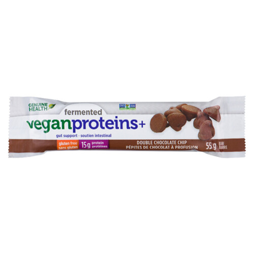 Genuine Health Gluten-Free Fermented Protein Bar Double Chocolate Chip 55 g 