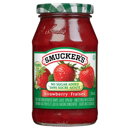 Smucker's No Sugar Added Jam Strawberry 310 ml